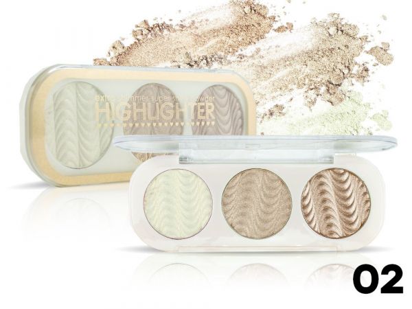 Highlighter SeVen Cool Extra Shimmer Highlighter, 3 colors, tone 02 wholesale